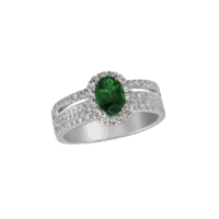 Emerald and diamond ring